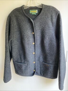 Geiger Austria Wool Grey Sweater Cardigan Size 40- Large